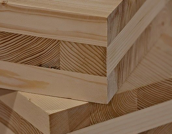 Detalle de la madera laminada
