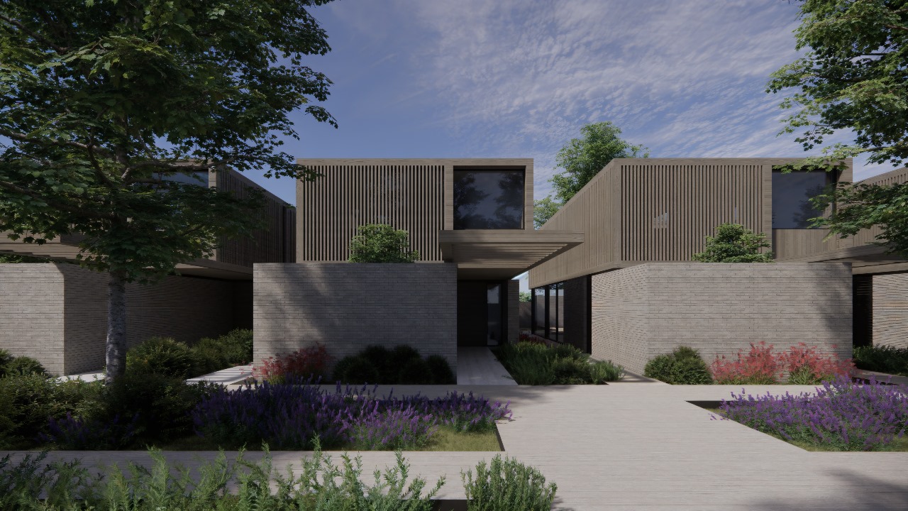 Render fachada casas Olivia